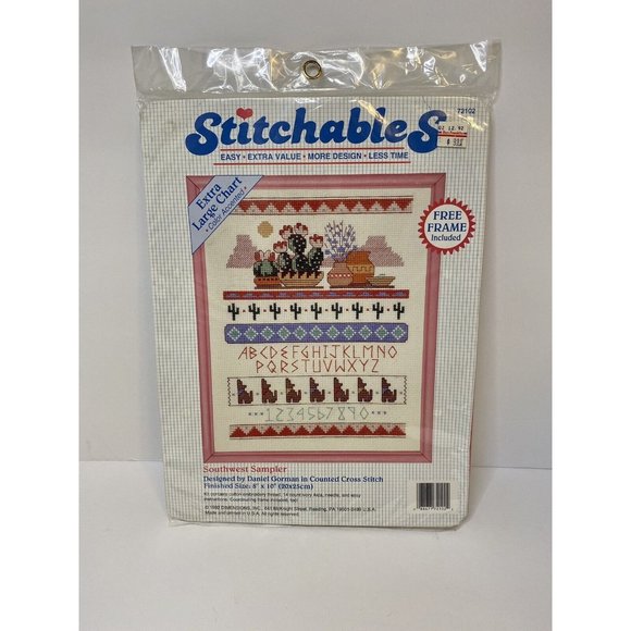 Counted Cross Stitch Kit Southwest Sampler #72102 Stitchables Daniel Gorman 1992 - Picture 1 of 4